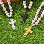 Personalised Baseball Softball Cross Beaded Necklace with Number Team Spirit Wear Game Day Birthday Gift for Kids Sports Fan