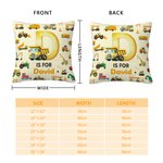 Personalised Cute Excavator Dinosaur Fantasy Unicorn Soft Throw Pillow Cover with Name Room Decor Birthday Gift for Boys Girls