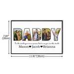 Personalisierte Multicolor Fotorahmen mit Text und 1-8 Namen Home Dekoration Geburtstag Vatertag Geschenk für Vater Großvater