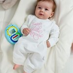 Personalized Santa's Little Princess 100% Cotton Romper Hat Set with Embroidered Name Baby Shower Christmas Gift for Baby Girls