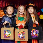 Gepersonaliseerde Schattige Spook Pompoen Grote Tas met Naam en Voorletter Halloween Feestcadeau voor Jongens Meisjes