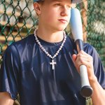 Personalised Baseball Softball Cross Beaded Necklace with Number Team Spirit Wear Game Day Birthday Gift for Kids Sports Fan