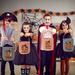 Personalized Cartoon Character Halloween Sweets Basket with Initial and Name Halloween Gift for Boys Girls