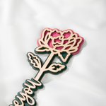 Personalized Wooden Birth Flower Name Sign Plaque with Heart Base Desk Decor Birthday Anniversary Gift for Mom Wife Women