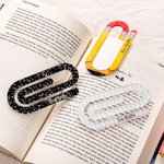 Personalisiertes Lesezeichen 3-teilig-Set im Jumbo-Büroklammer-Design mit Bleistift Notebook Muster Namen Dankeschön Geschenk für Lehrkräfte Lesefans