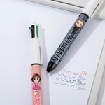 Stylo 4-en-1 rétractable avec nom Personnalisé Halloween Personnalisé Personnage de dessin animé avec paillettes Cadeau d'Halloween pour les enfants