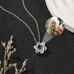 Personalized Zircon Hexagram Photo Projection Necklace Dainty Jewelry Anniversary Birthday Gift for Women