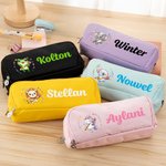 Personalised Cute Cartoon Subject Animals Multi-Compartment Pencil Case with Name Back to School Birthday Gift for Boys Girls