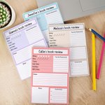 Bloc de notas multicolor personalizado con 40/80 páginas Book Club Back to School Regalo de agradecimiento para profesores Estudiantes Amantes de los libros