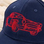 Personalised 100% Cotton Embroidered Line Car Photo Baseball Cap with Text Birthday Father's Day Gift for Car Lover Man
