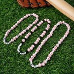 Personalised Baseball Softball Acrylic Beaded Necklace with Name Team Spirit Wear Game Day Birthday Gift for Teenagers Baseball Softball Players