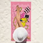 Serviette de plage personnalisée avec le nom du Marsupilami à longue queue Cadeau de vacances d'été pour garçons et filles | Callie × Marsupilami®.