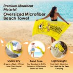 Personalized Cute Long-Tailed Marsupilami Oversized Beach Towel with Name Summer Vacation Pool Party Gift for Boys Girls | Callie × Marsupilami®