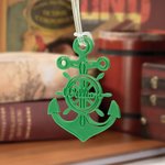Personalized Ship Wheel Boat Anchor Hanging Nautical Ornament with Name Birthday Travel Gift for Sailing Enthusiasts Ocean Lovers Sailors