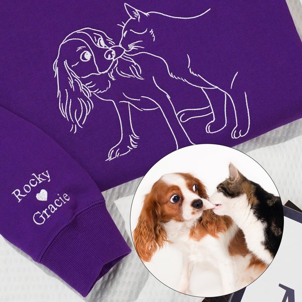 Henkilökohtainen kirjailtu Pet Photo T-paita huppari huppari 1-3 nimet Pet Party syntymäpäivälahja lemmikkieläinten ystäville