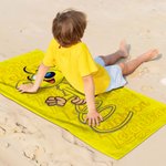 Serviette de plage personnalisée avec le nom du Marsupilami à longue queue Cadeau de vacances d'été pour garçons et filles | Callie × Marsupilami®.