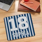 Personalized Camouflage Stripes Number Initials Mouse Pad with Name Daily Use Anniversary Gift for Young People