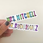 Personalized Waterproof Crayon Colorful Lable Stickers with Text School Supplies Back to School Birthday Teacher's Day Gift for Teacher