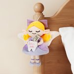 Henkilökohtainen söpö Tooth Fairy Plush Doll roikkuu tyyny nimi ja tasku lasipullo makuuhuoneen sisustus hammas menetys matkamuisto lahja lapsille