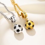 Personalized Football Soccer Volleyball Necklace with Name Dainty Jewellery Birthday Anniversary Game Day Gift for Players Sports Lovers