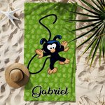 Toalla de playa personalizada con el nombre de un Marsupilami de cola larga Regalo de cumpleaños para un amigo o una familia | Callie × Marsupilami