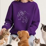 Personalised Embroidered Pet Photo T-shirt Sweatshirt Hoodie with 1-3 Names Pet Party Birthday Gift for Pet Lovers