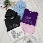 Personalised Embroidered Pet Photo T-shirt Sweatshirt Hoodie with 1-3 Names Pet Party Birthday Gift for Pet Lovers