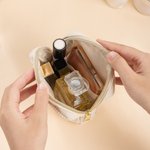 Personalized Birth Flower Cartoon Character Corduroy Sanitary Napkin Storage Bag with Name Portable Travel Essentials Daily Use Gift for Women