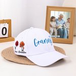 Personalized Embroidered 1-4 Birth Flowers Garden Baseball Cap with Name and Text Daily Accessory Birthday Mother's Day Gift for Family Women