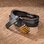 Bague de ceinture noire Dan rayée avec texte gravé Cadeau pour les amateurs de Karaté BJJ Taekwondo Aikido
