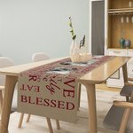 Chemin de table personnalisé Love Share Blessed Words Cloud 1-3 Photos Home Decor Housewarming Birthday Gift for Family Friends