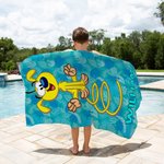 Toalla de playa personalizada con el nombre de un Marsupilami de cola larga Regalo de cumpleaños para un amigo o una familia | Callie × Marsupilami