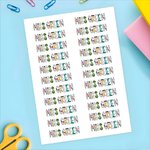 Personalized Waterproof Crayon Colorful Lable Stickers with Text School Supplies Back to School Birthday Teacher's Day Gift for Teacher