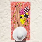 Toalla de playa personalizada con el nombre de un Marsupilami de cola larga Regalo de cumpleaños para un amigo o una familia | Callie × Marsupilami