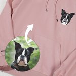 Personalisierte gestickte Cartoon Hund Katze Avatar Foto T-shirt Sweatshirt Hoodie mit Namen Memorial Sympathie Verlust von Haustier Geschenk für Tierliebhaber
