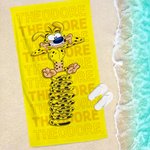 Serviette de plage personnalisée avec le nom du Marsupilami à longue queue Cadeau de vacances d'été pour garçons et filles | Callie × Marsupilami®.
