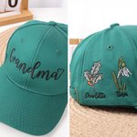 Personalized Embroidered 1-4 Birth Flowers Garden Baseball Cap with Name and Text Daily Accessory Birthday Mother's Day Gift for Family Women