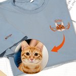 Personalisierte gestickte Cartoon Hund Katze Avatar Foto T-shirt Sweatshirt Hoodie mit Namen Memorial Sympathie Verlust von Haustier Geschenk für Tierliebhaber