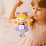 Henkilökohtainen söpö Tooth Fairy Plush Doll roikkuu tyyny nimi ja tasku lasipullo makuuhuoneen sisustus hammas menetys matkamuisto lahja lapsille