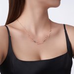 Personalized 1-5 Family Birthstones and Names Necklace Minimalist Jewelry Anniversary Birthday Gift for Women