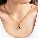 Personalized Football Soccer Volleyball Necklace with Name Dainty Jewellery Birthday Anniversary Game Day Gift for Players Sports Lovers