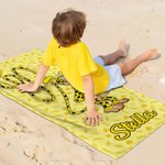 Toalla de playa personalizada con el nombre de un Marsupilami de cola larga Regalo de cumpleaños para un amigo o una familia | Callie × Marsupilami