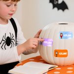 Personalized Cartoon Halloween Character Multicolor Stickers Labels with Name Set of 2 School Supplies Decor Halloween Party Gift for Boys Girls