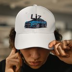 Personalised 100% Cotton Embroidered Line Car Photo Baseball Cap with Text Birthday Father's Day Gift for Car Lover Man