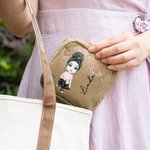 Personalized Birth Flower Cartoon Character Corduroy Sanitary Napkin Storage Bag with Name Portable Travel Essentials Daily Use Gift for Women