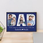 Personalisierte Multicolor Fotorahmen mit Text und 1-8 Namen Home Dekoration Geburtstag Vatertag Geschenk für Vater Großvater