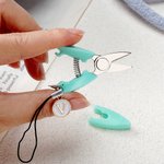 Personalized Multicolor Mini Yarn Scissor with Initial Charm Travel Birthday Anniversary Gift for Knitting Sewing Lovers