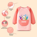 Personalised Cute Animal Foal Koala Waterproof Long Sleeve Kid Apron with Name Cooking Painting Handcraft Activities Essential Birthday Gift for Kids