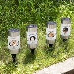 Personalisiertes Flügel Pfote Hund Katze Solar Gartenlicht mit Namen und Foto Balkon Garten Deko Erinnerung Geschenk für Tierliebhaber