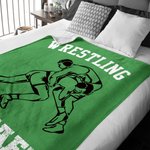 Personlig brottningssilhuetter mjuk pläd med namn och text inflyttningsfest spel jubileumsgåva för brottningsälskare